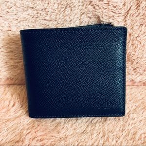 Coach Men’s 3-in-1 Navy Embossed Leather Wallet